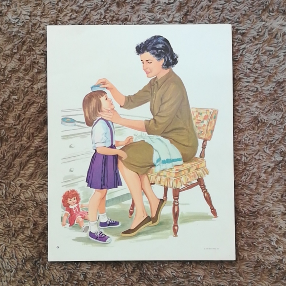 Vintage 60s mother and child art.